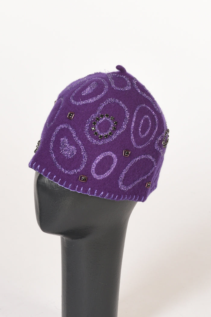 Le Chapeau Cappello Decorato Viola Donna - 1