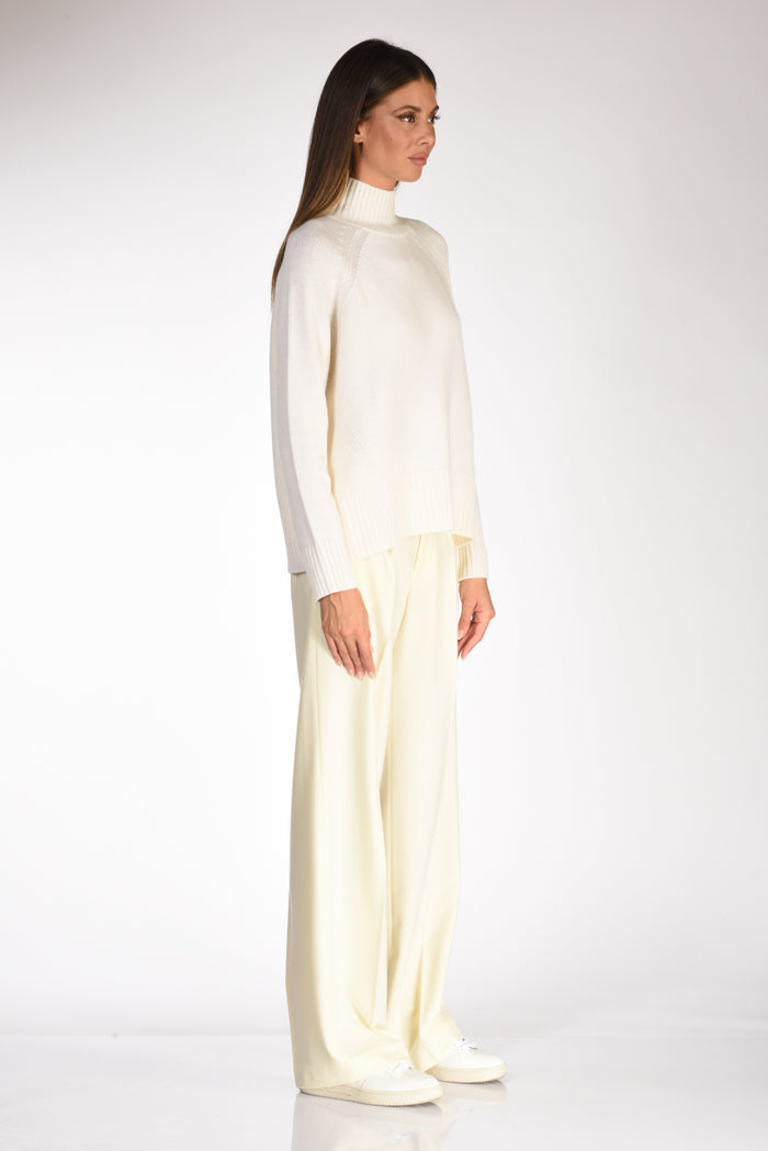 Allude Maglia Lupetto Bianco Donna - 4