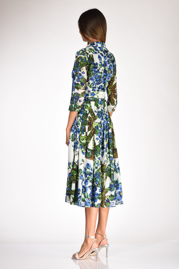 Samantha Sung Print Dress Blue/green/white Woman - 5