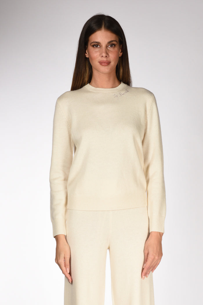 Mc2 Saint Barth Maglia Girocollo Bianco Naturale Donna - 2