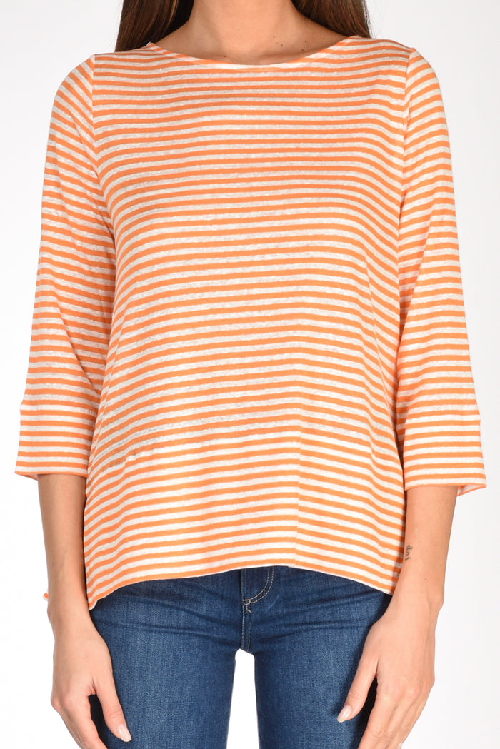 Shirt C Zero Tshirt Righe Arancio/bianco Donna - 3