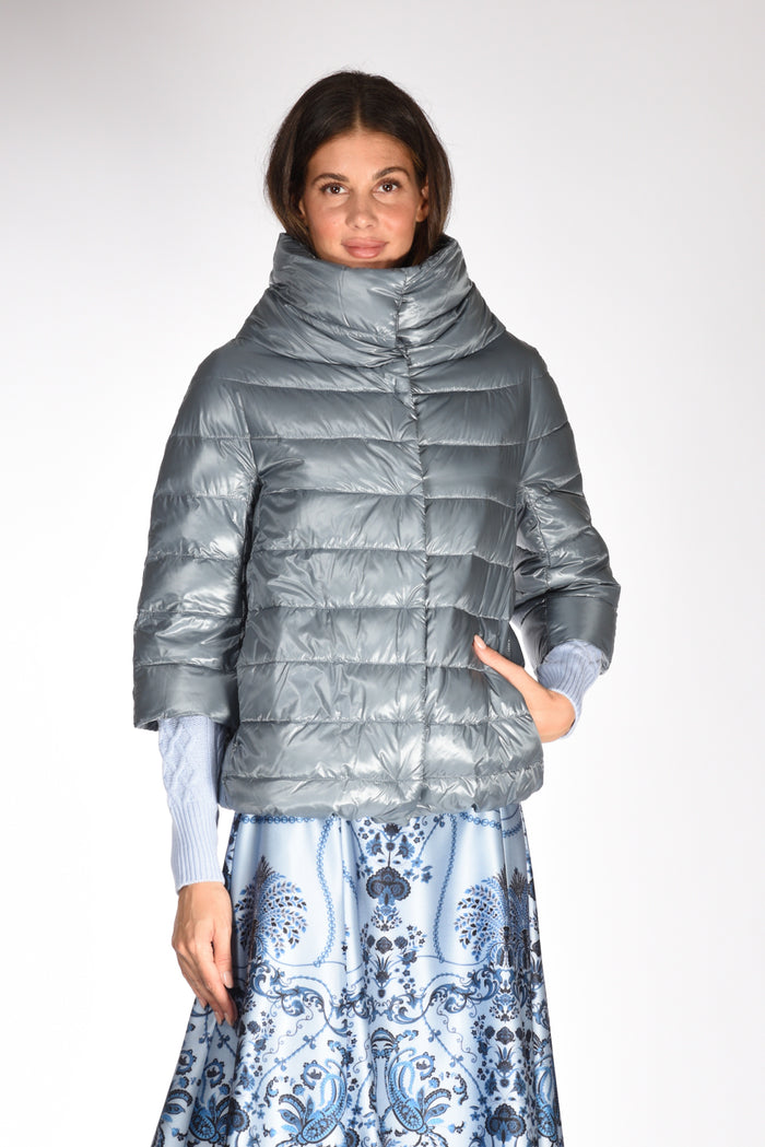 Herno Piumino Collo Alto Azzurro Donna