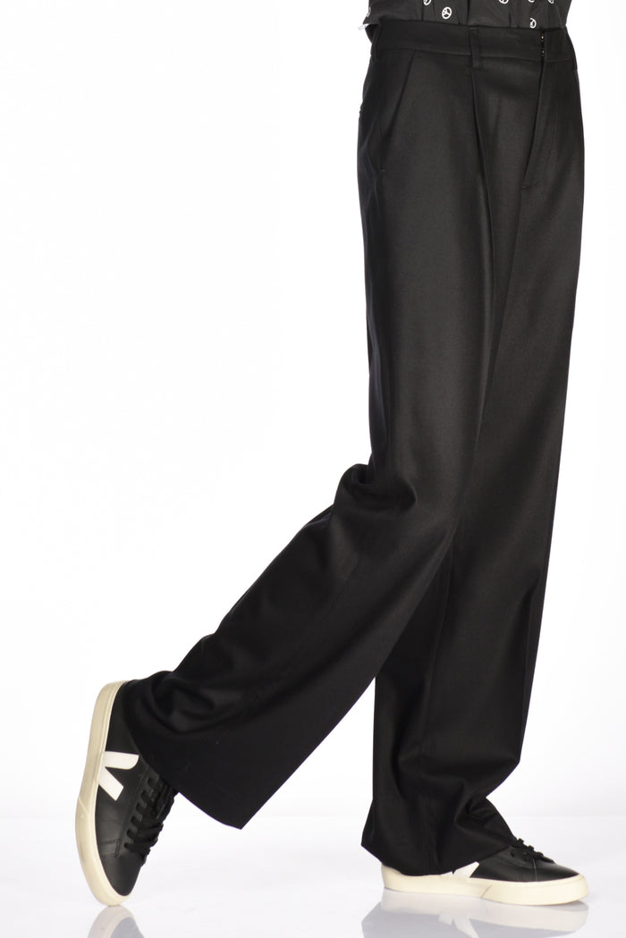 Pt Torino Pantalone Flanella Nero Donna