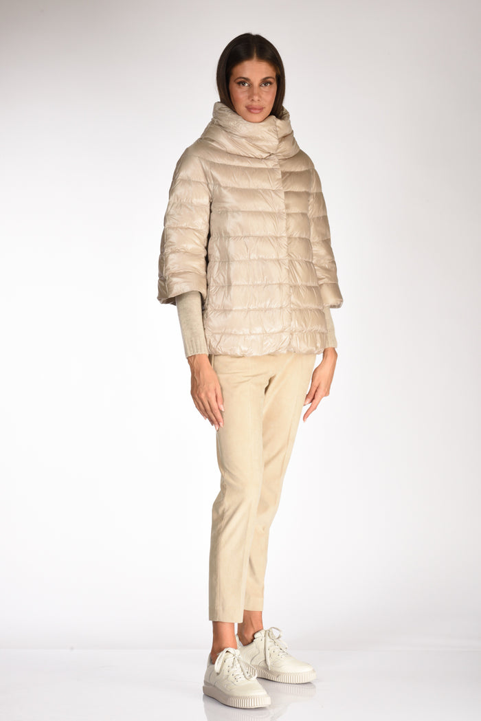 Herno Piumino Collo Alto Beige Donna - 1