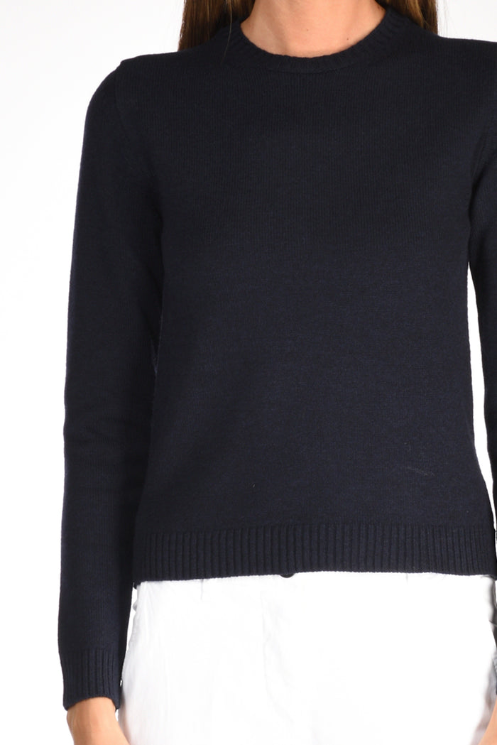 Base Milano Maglia Girocollo Blu Donna - 3