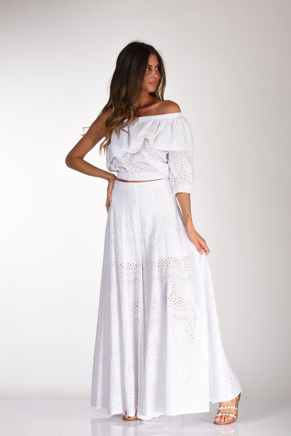 Lavi Couture Top Monospalla Bianco Donna