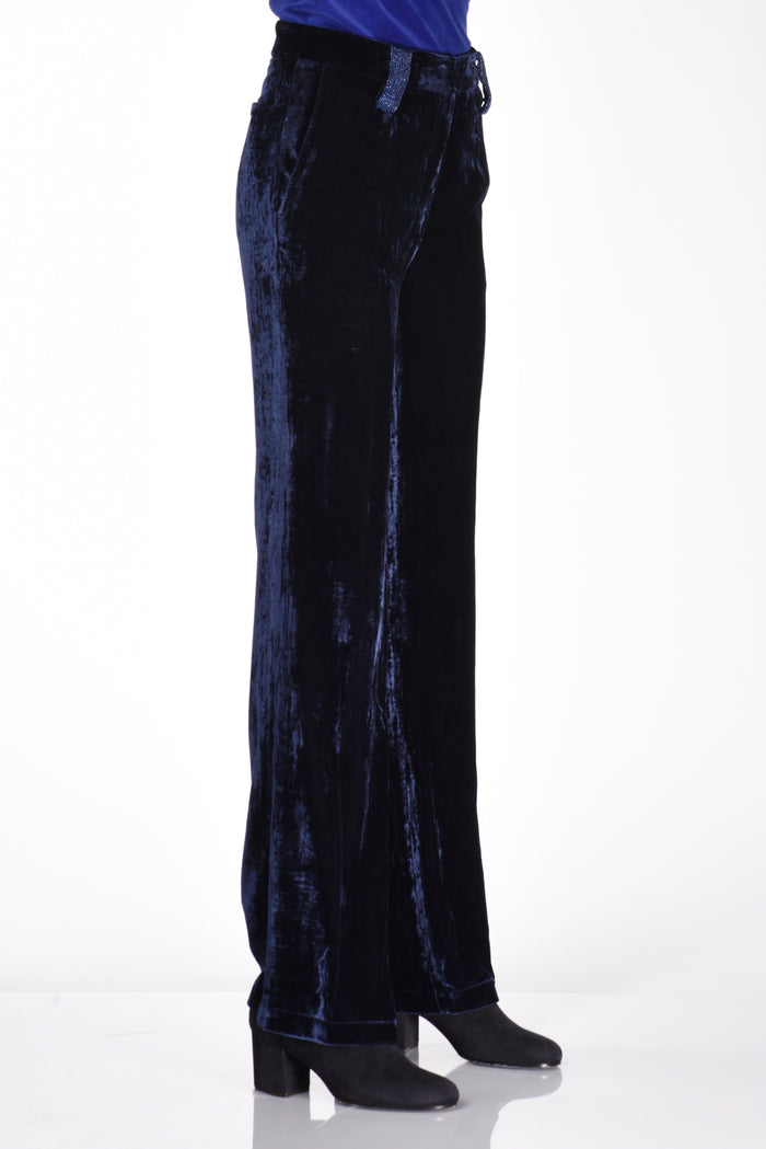 Forte Forte Pantaloni Velluto Blu Donna - 5