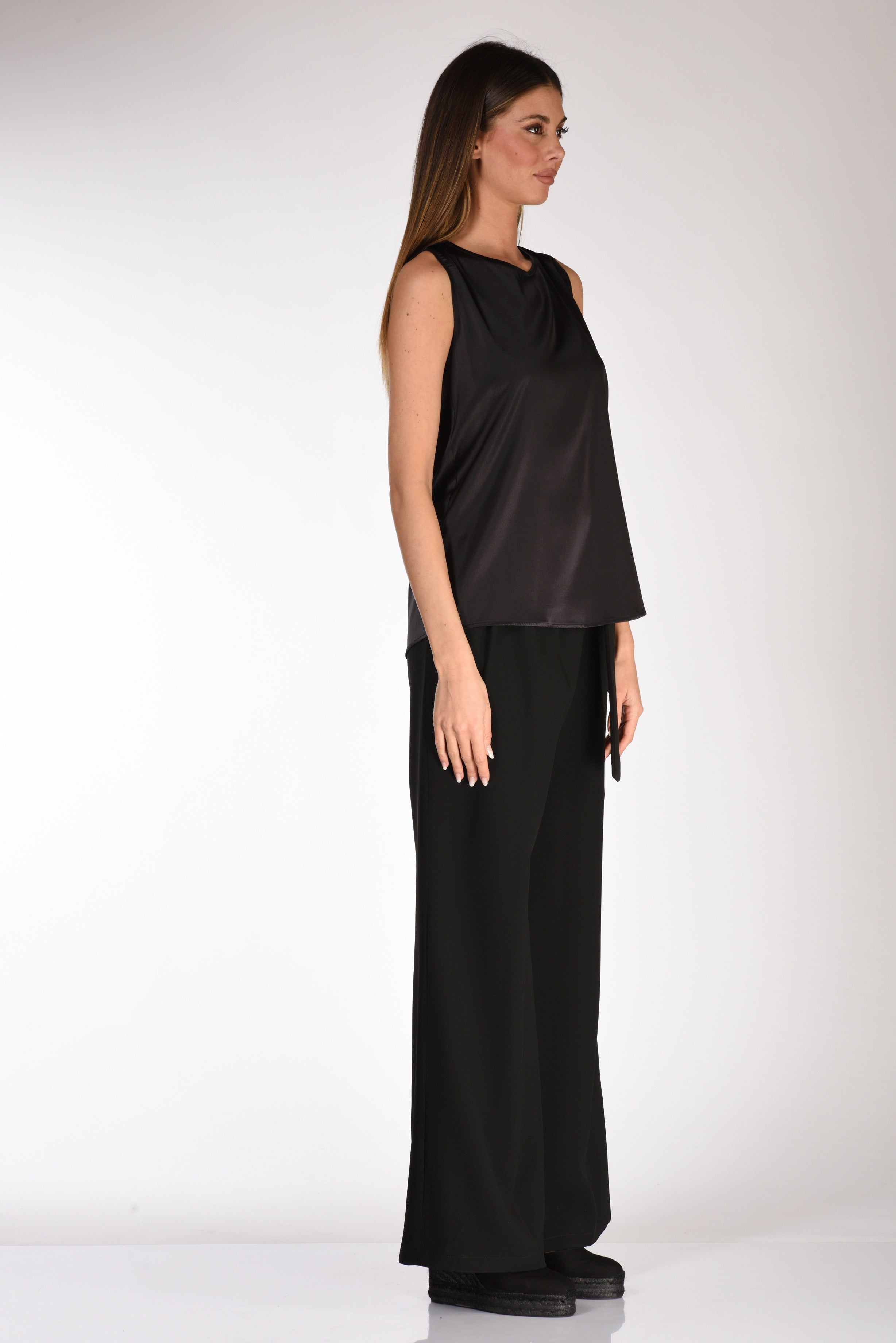 Shirt C Zero Canotta Seta Nero Donna1