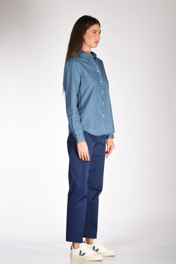 Aspesi Camicia Colletto Blu Jeans Donna - 4