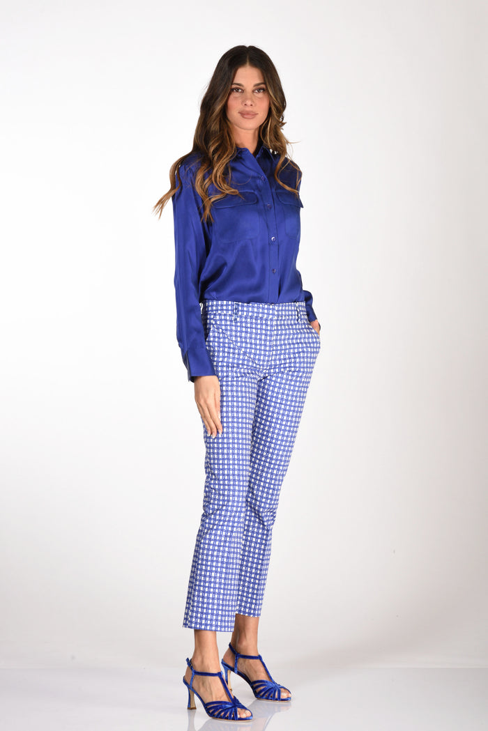 True Royal Pantalone Ross Blu/bianco Donna