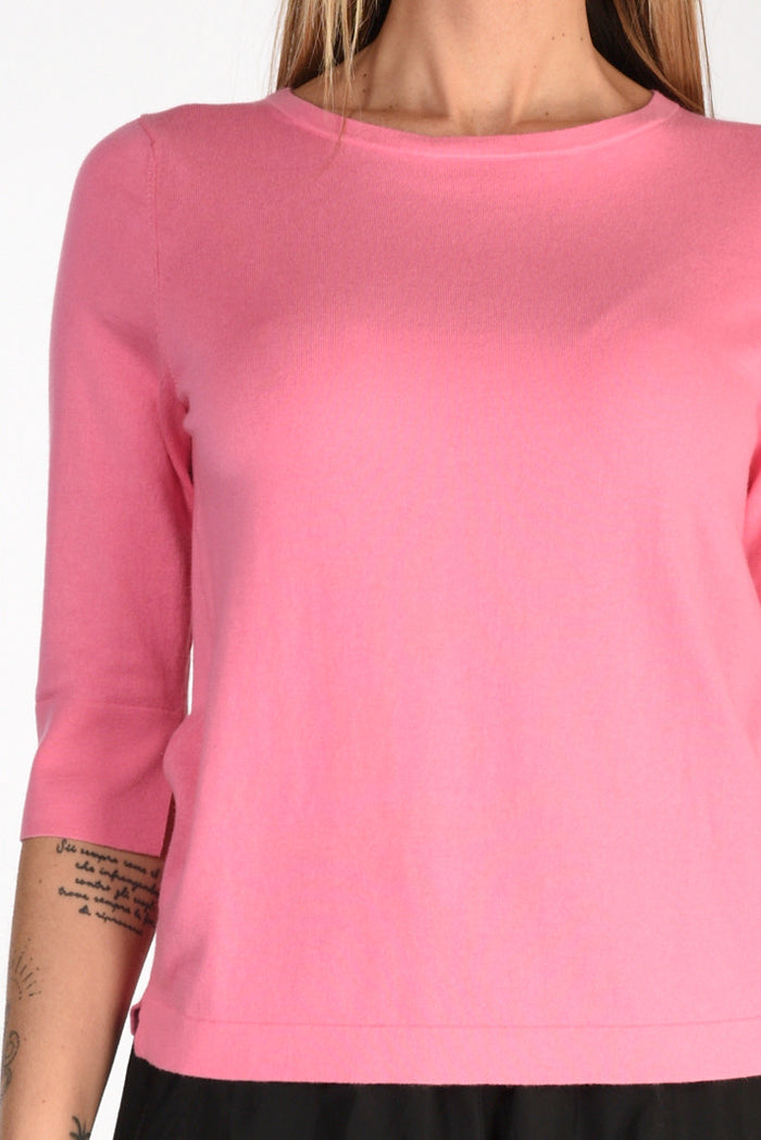 Allude Women's Pink Round Neck Sweater - 3