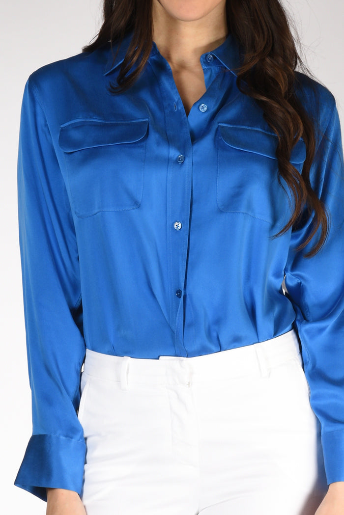 Equipment Femme Camicia Tasche Blu Donna - 3