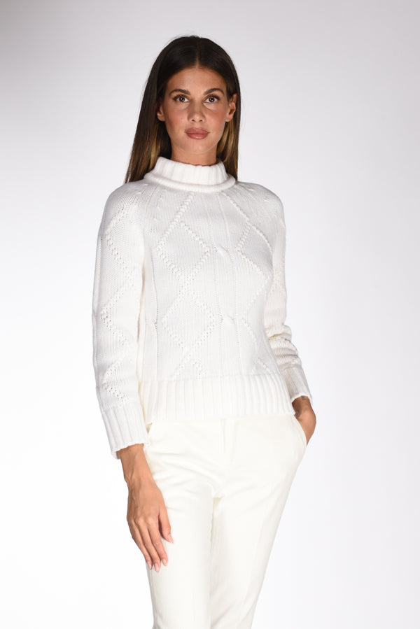 Anne Claire Collo Lupetto Bianco Donna