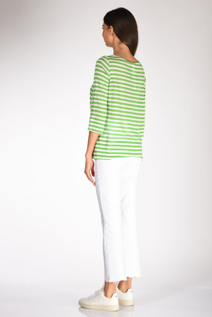 Shirt C Zero Tshirt Righe Verde/bianco Donna - 5