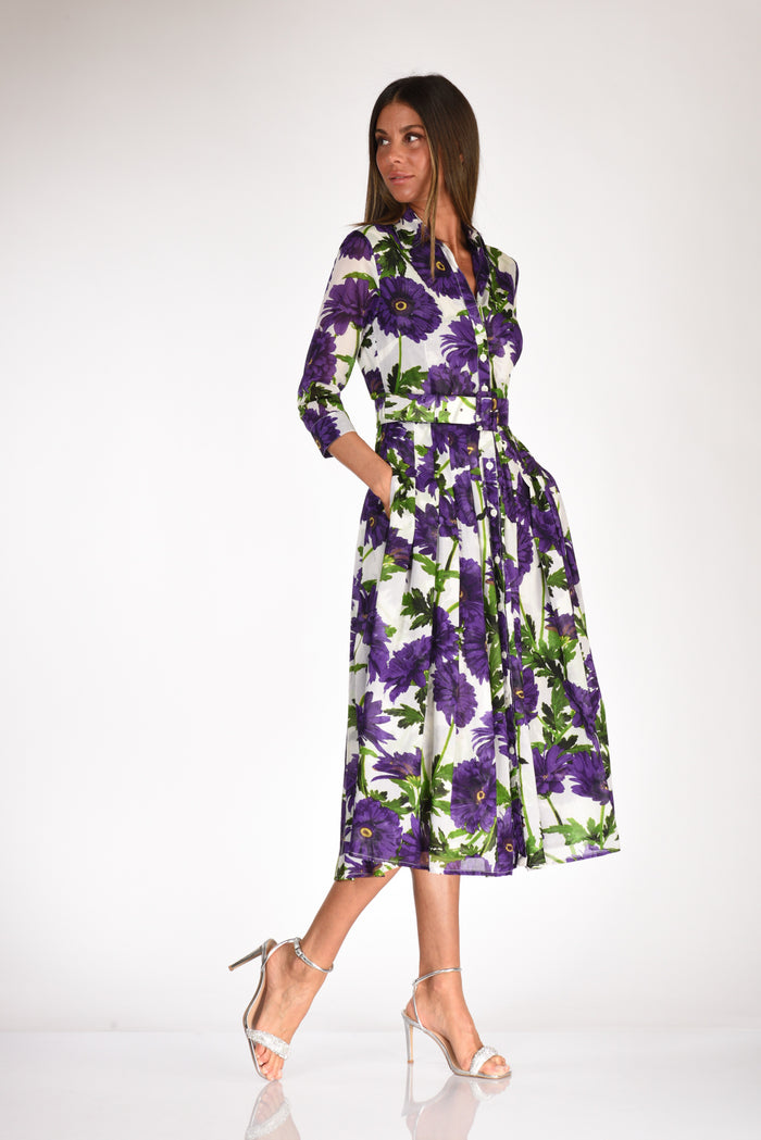 Samantha Sung Print Dress Purple/white Woman - 1