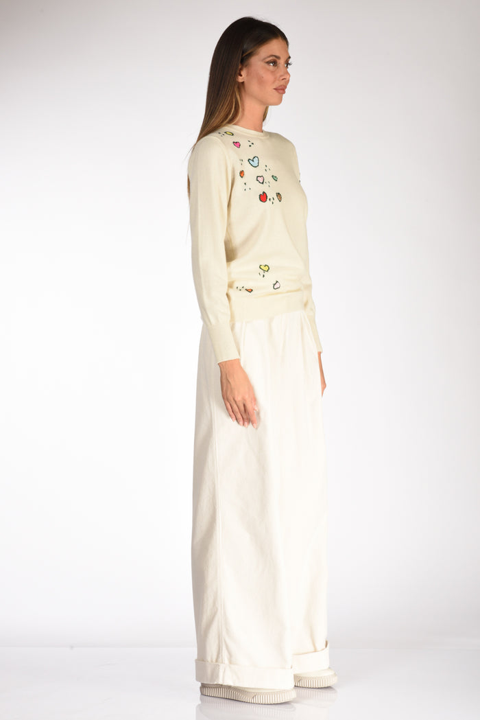 Gherardeschi Alessandro Maglia Ricamata Bianco Latte Donna - 4