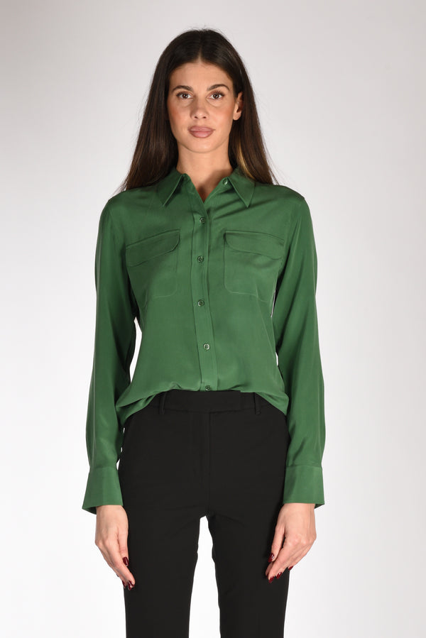 Equipment Femme Camicia Tasche Verde Scuro Donna-2