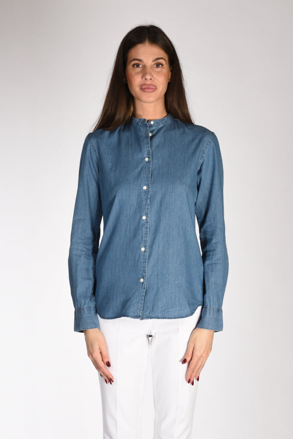 Aspesi Camicia Coreana Blu Jeans Donna-2