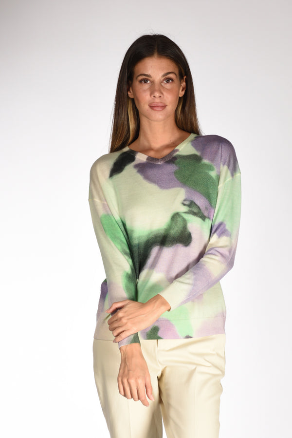 In Bed With You Maglia Stampata Verde/viola Donna