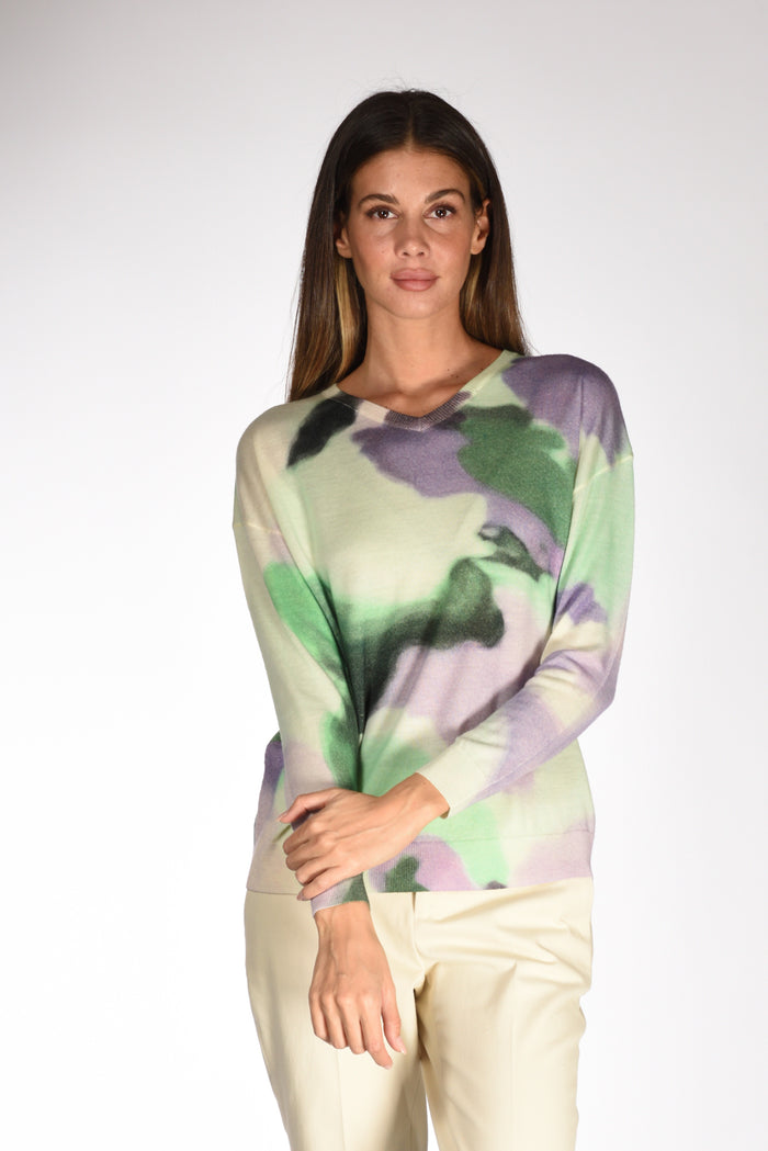 In Bed With You Maglia Stampata Verde/viola Donna - 1