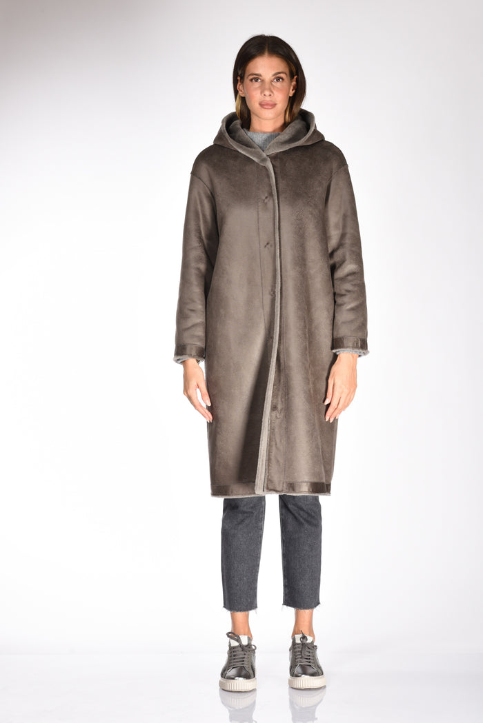 P Cube Cappotto Ecofur Grigio Donna - 8