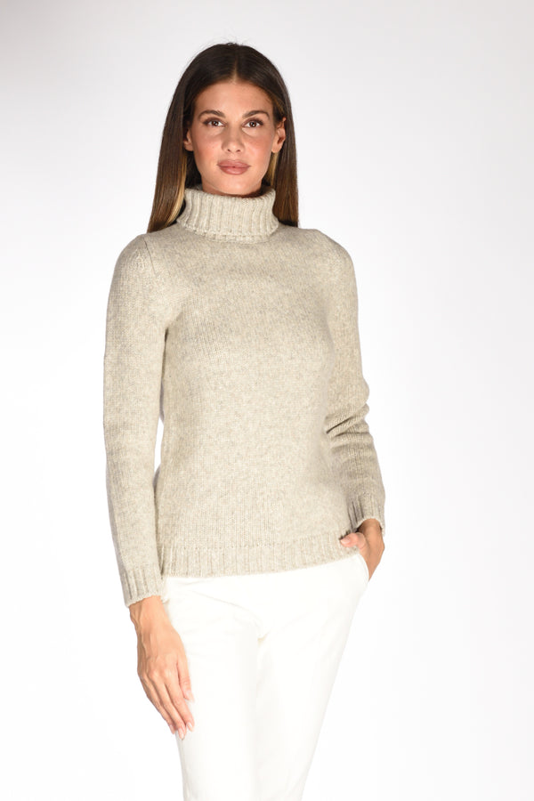 Anne Claire Dolcevita Follata Grigio Chiaro Donna