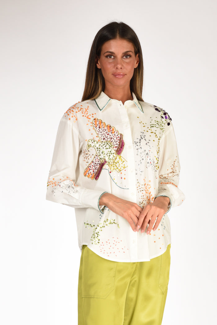 Forte Forte Camicia Bianco/multicolor Donna