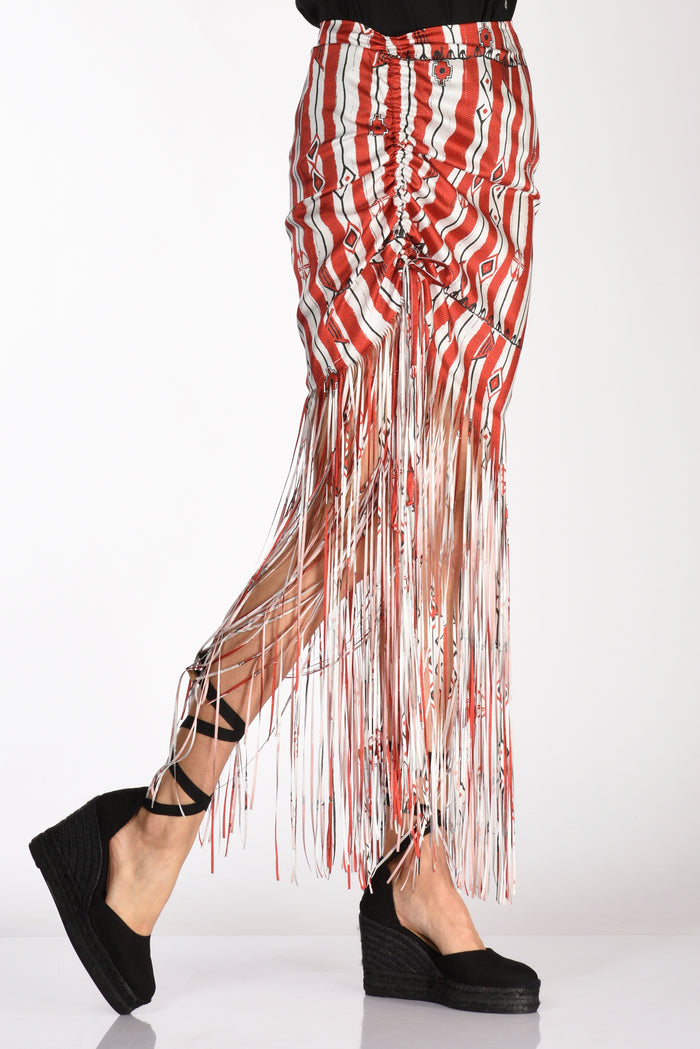 Stella Jean Gonna Righe Rosso/bianco Donna
