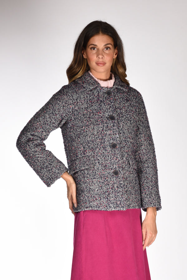 Mouche Giacca Bianco/blu/fucsia Donna