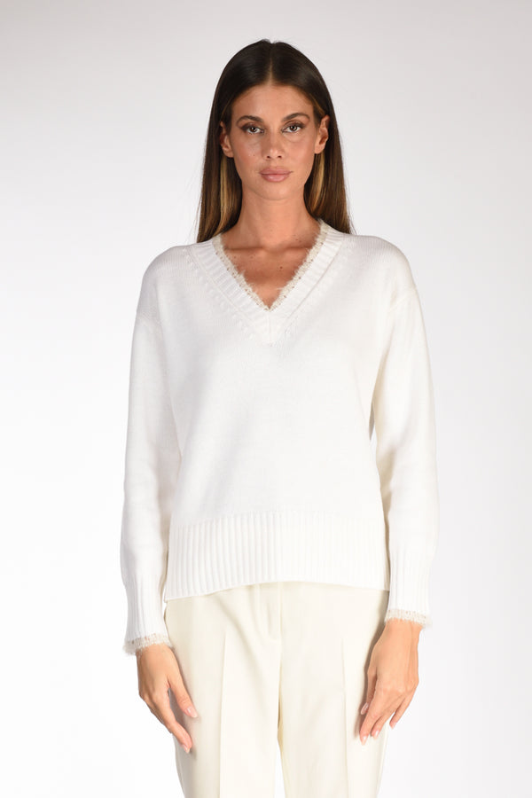 Anne Claire Scollo V Bianco Donna-2