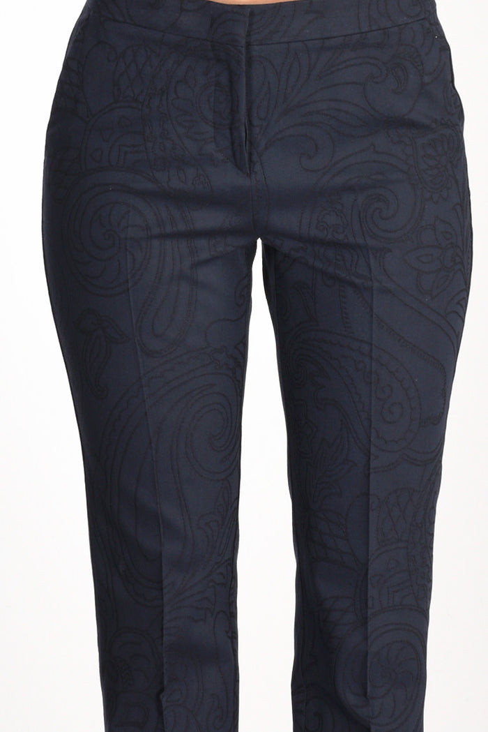 Etro Pantalone Paisley Blu Donna - 4