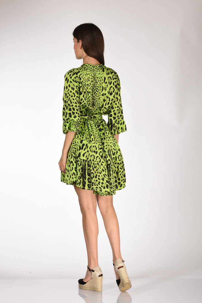 813 Annalisa Giuntini Abito Stampa Verde/nero Donna - 5