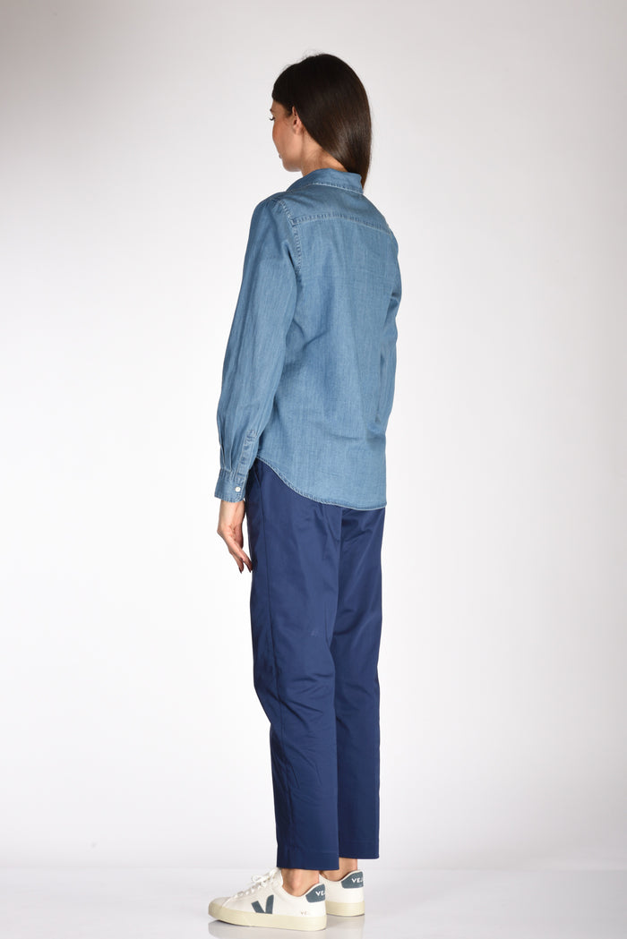 Aspesi Camicia Colletto Blu Jeans Donna - 5