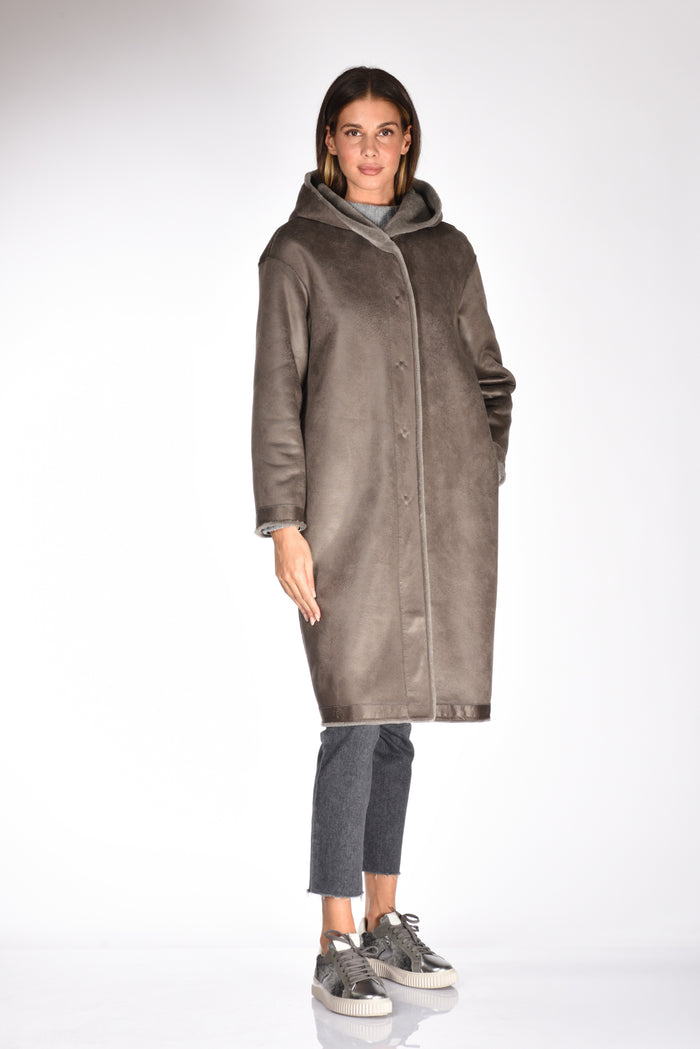 P Cube Cappotto Ecofur Grigio Donna - 2