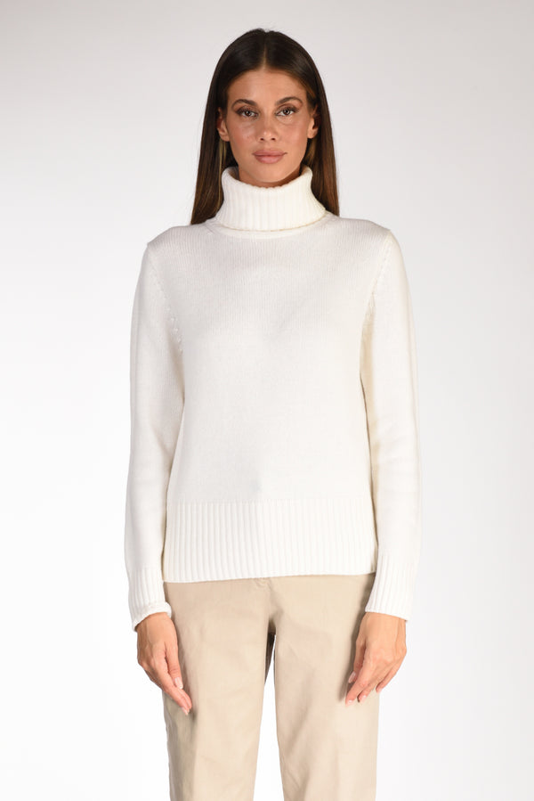 Allude Collo Alto Bianco Donna-2