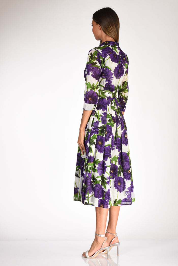 Samantha Sung Print Dress Purple/white Woman - 5
