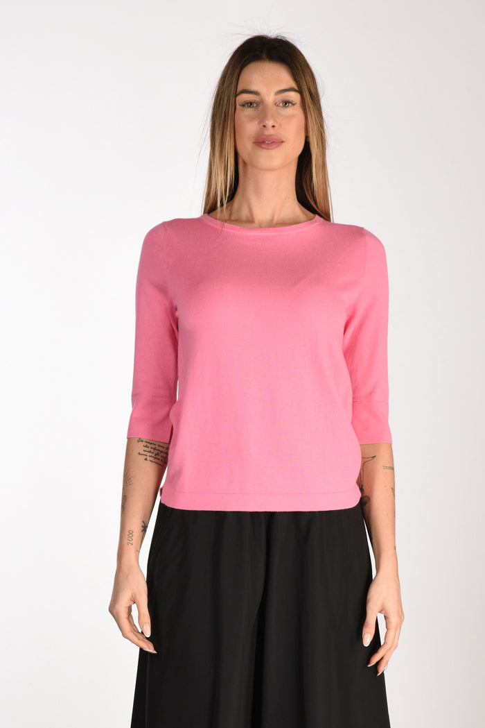 Allude Women's Pink Round Neck Sweater - 2