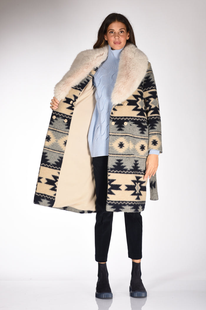 Ava Adore Cappotto Eco Rex Azzurro/beige Donna - 6