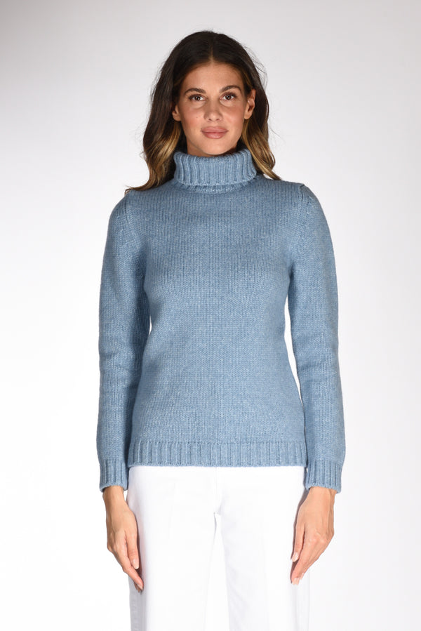 Anne Claire Dolcevita Follata Azzurro Scuro Donna-2