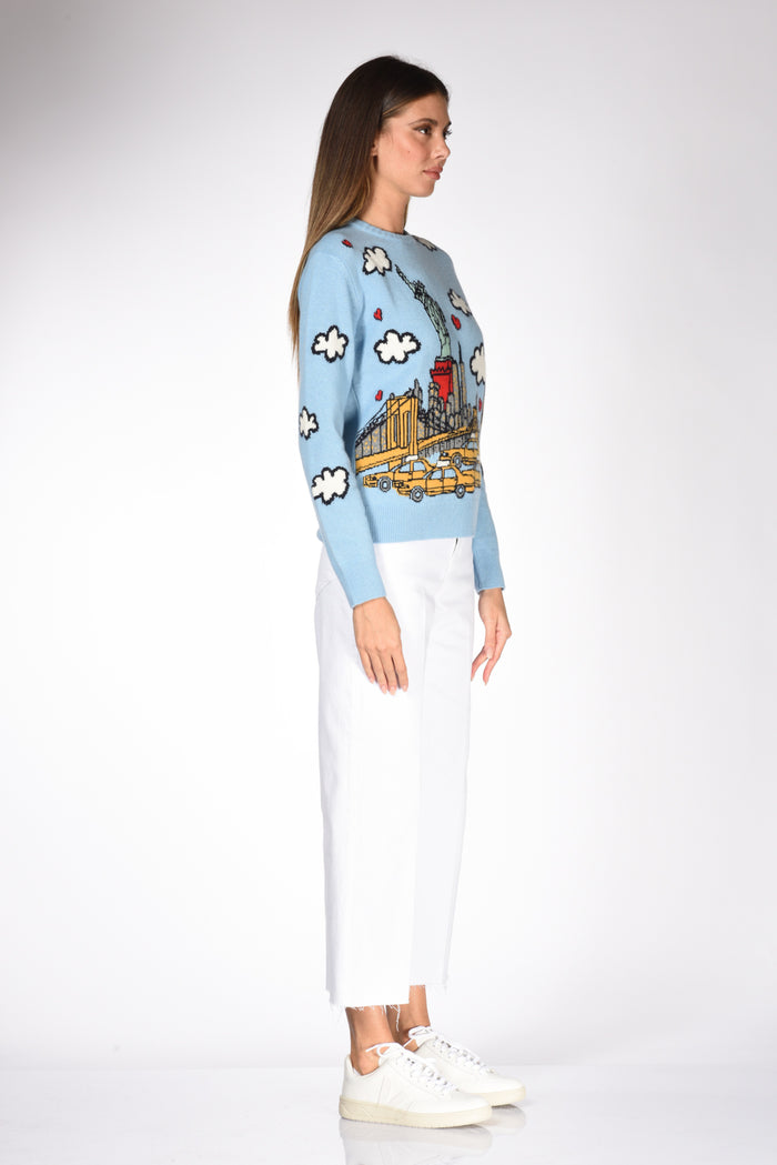 Mc2 Saint Barth Maglia Newyork Azzurro/multicolor Donna - 4