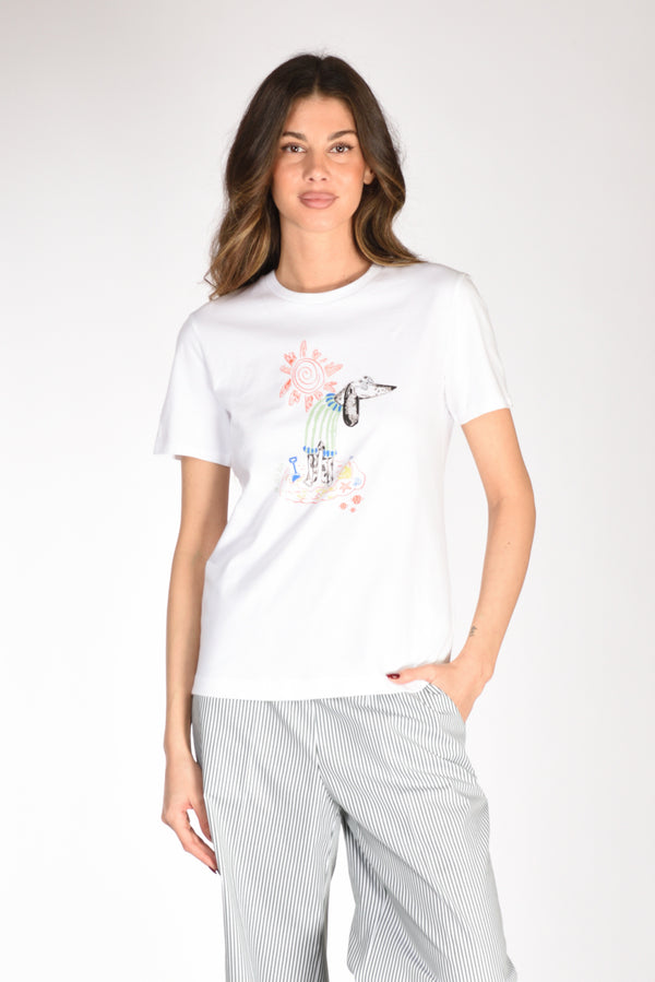 P.s. Paul Smith Tshirt Stampa Bianco/multicolor Donna