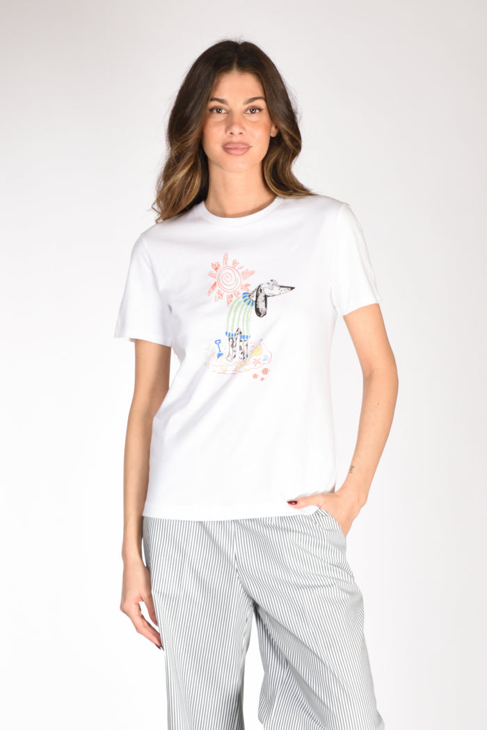 P.s. Paul Smith Tshirt Stampa Bianco/multicolor Donna - 1