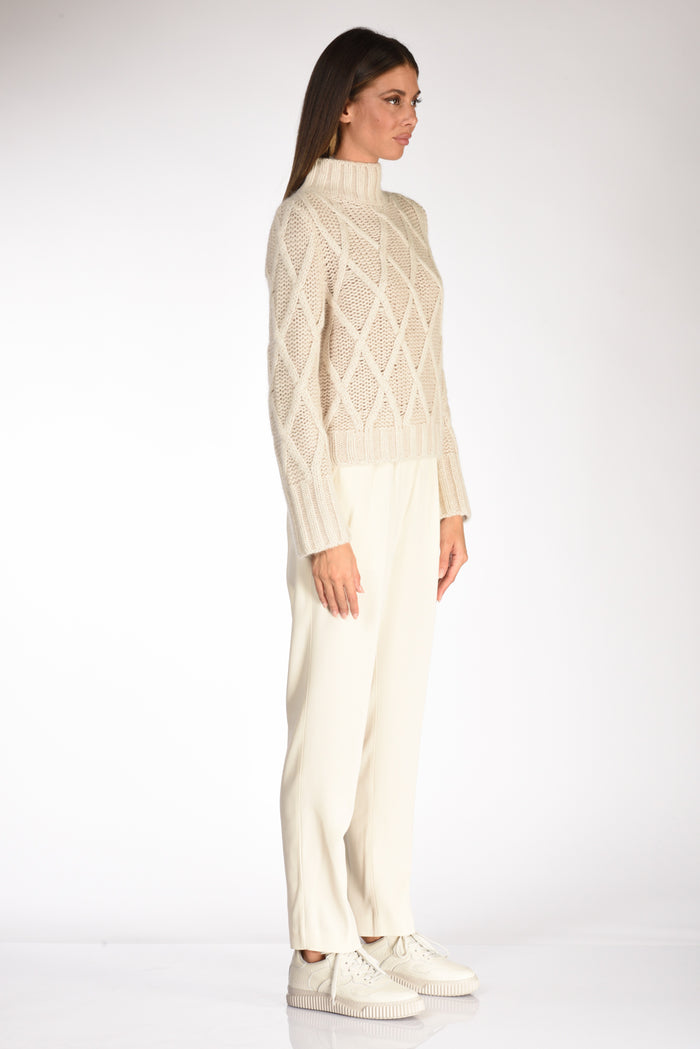 Fabiana Filippi Maglia Lavorata Beige Chiaro Donna - 4