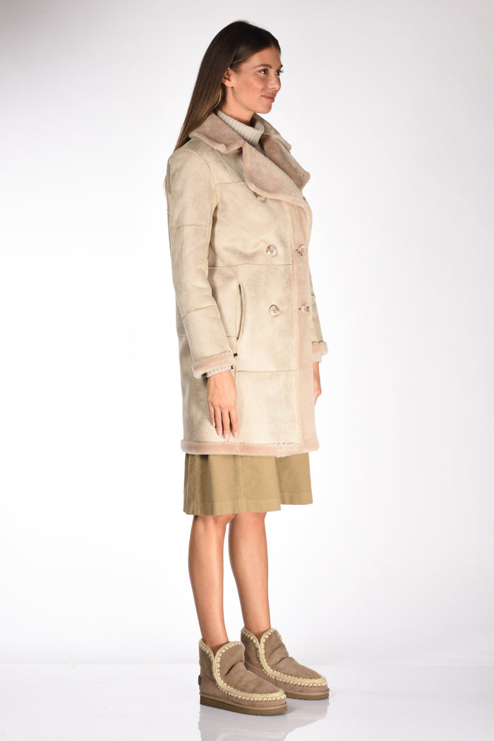 P Cube Cappotto Ecofur Beige Donna - 8