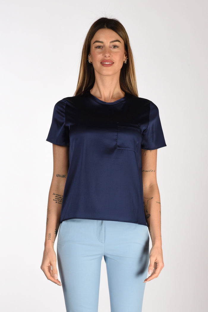 Shirt C Zero Tshirt Seta Blu Donna