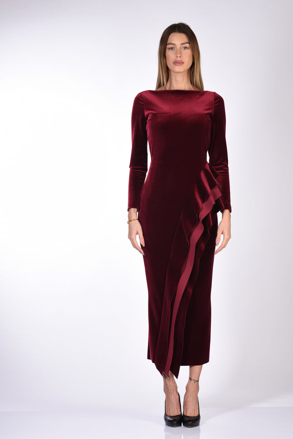 Chiara Boni La Petite Robe Women's Dark Red Velvet Dress-2