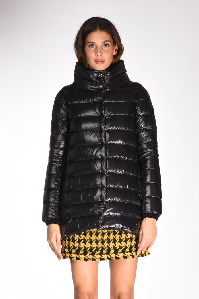 Herno Piumino Collo Alto Nero Donna