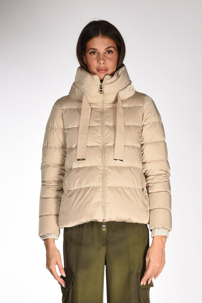 Herno Giacca In Raso Beige Donna
