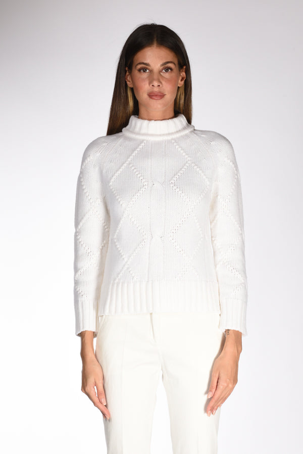 Anne Claire Collo Lupetto Bianco Donna-2