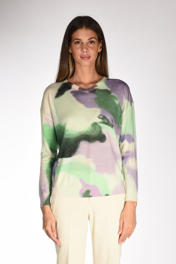 In Bed With You Maglia Stampata Verde/viola Donna-2